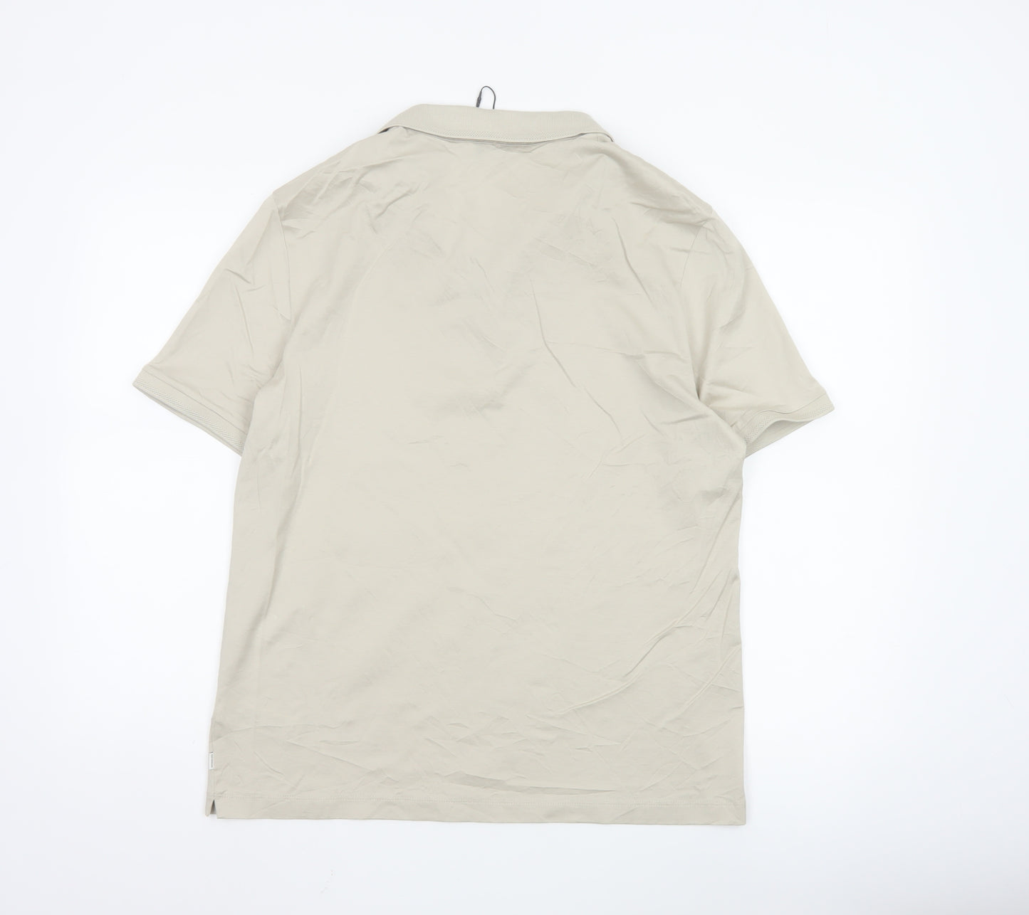 Marks and Spencer Men's Beige Supima Cotton Polo Shirt L
