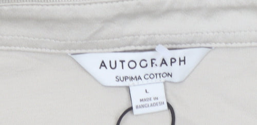 Marks and Spencer Men's Beige Supima Cotton Polo Shirt L