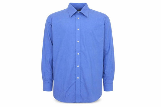 Front view of Marks & Spencer Blue Easy Care Long Sleeve Shirt Men's 16.5in 42in