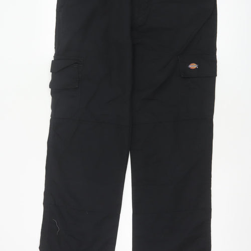Dickies Men's Black Cargo Work Trousers 32R Polyester Cotton
