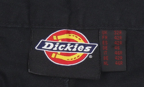 Dickies Men's Black Cargo Work Trousers 32R Polyester Cotton