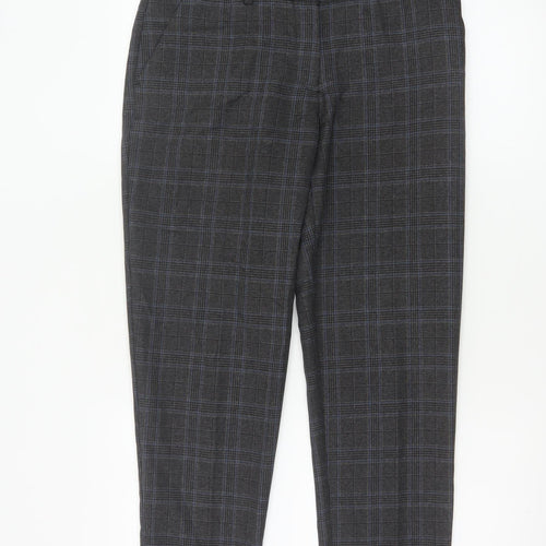 Dorothy Perkins Women's Grey Check Trousers UK 10 Slim Fit Ankle Length