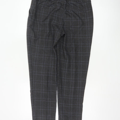 Dorothy Perkins Women's Grey Check Trousers UK 10 Slim Fit Ankle Length