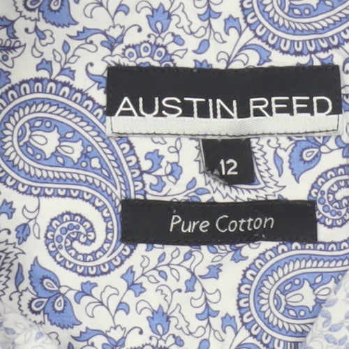 Austin Reed Womens Blue Paisley Cotton Button-Up Shirt Size 12