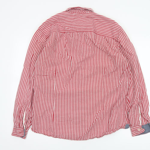 Joules Men's Red Gingham Check Long Sleeve Button-Up Shirt L