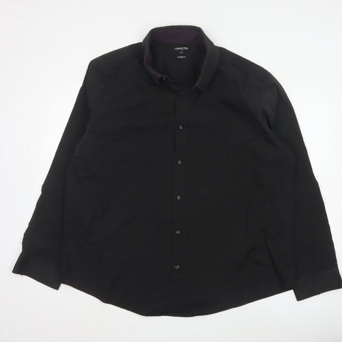 Debenhams The Collection Men's Black 2XL Slim Fit Long Sleeve Shirt
