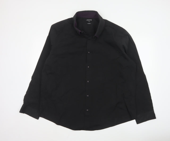 Debenhams The Collection Men's Black 2XL Slim Fit Long Sleeve Shirt