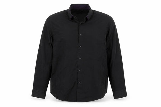Front view of Debenhams The Collection Men's Black 2XL Slim Fit Long Sleeve Shirt