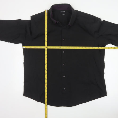 Debenhams The Collection Men's Black 2XL Slim Fit Long Sleeve Shirt