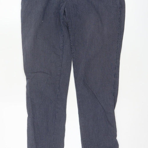 GAP Women’s Blue Striped Chino Trousers Size 8 Cotton Stretch