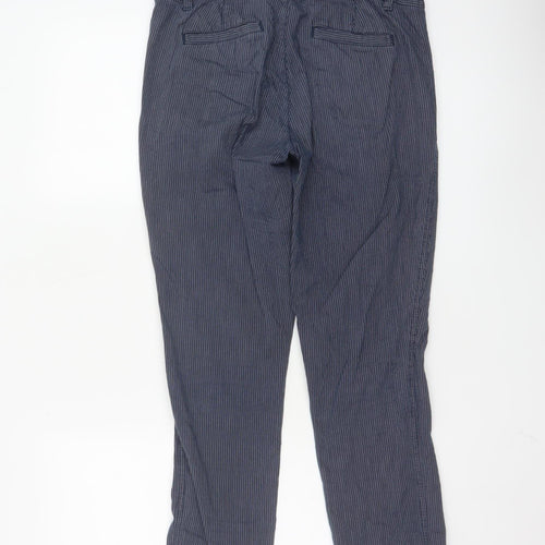 GAP Women’s Blue Striped Chino Trousers Size 8 Cotton Stretch