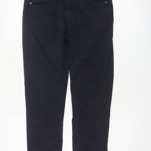 Adriano Goldschmied Women's Navy Cotton Blend Cropped Jeans Size 10