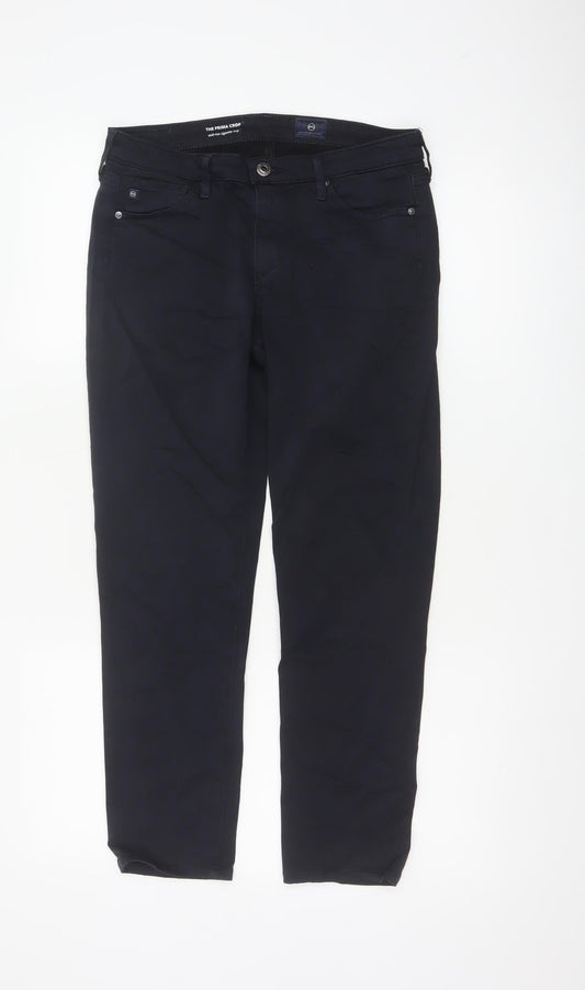 Adriano Goldschmied Women's Navy Cotton Blend Cropped Jeans Size 10