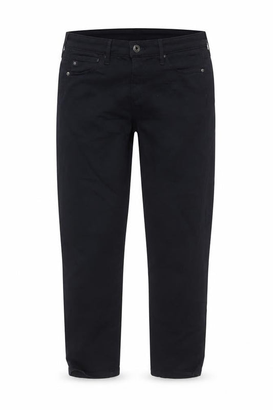 Front view of Adriano Goldschmied Women's Navy Cotton Blend Cropped Jeans, size 10