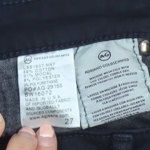 Adriano Goldschmied Women's Navy Cotton Blend Cropped Jeans Size 10