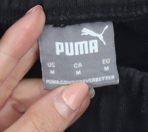 Puma Men's Black Jogger Trousers Medium Regular Fit Fleece
