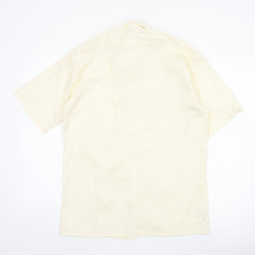 Marks and Spencer St Michael Men's Ivory Short Sleeve Button-Up Shirt Size 15