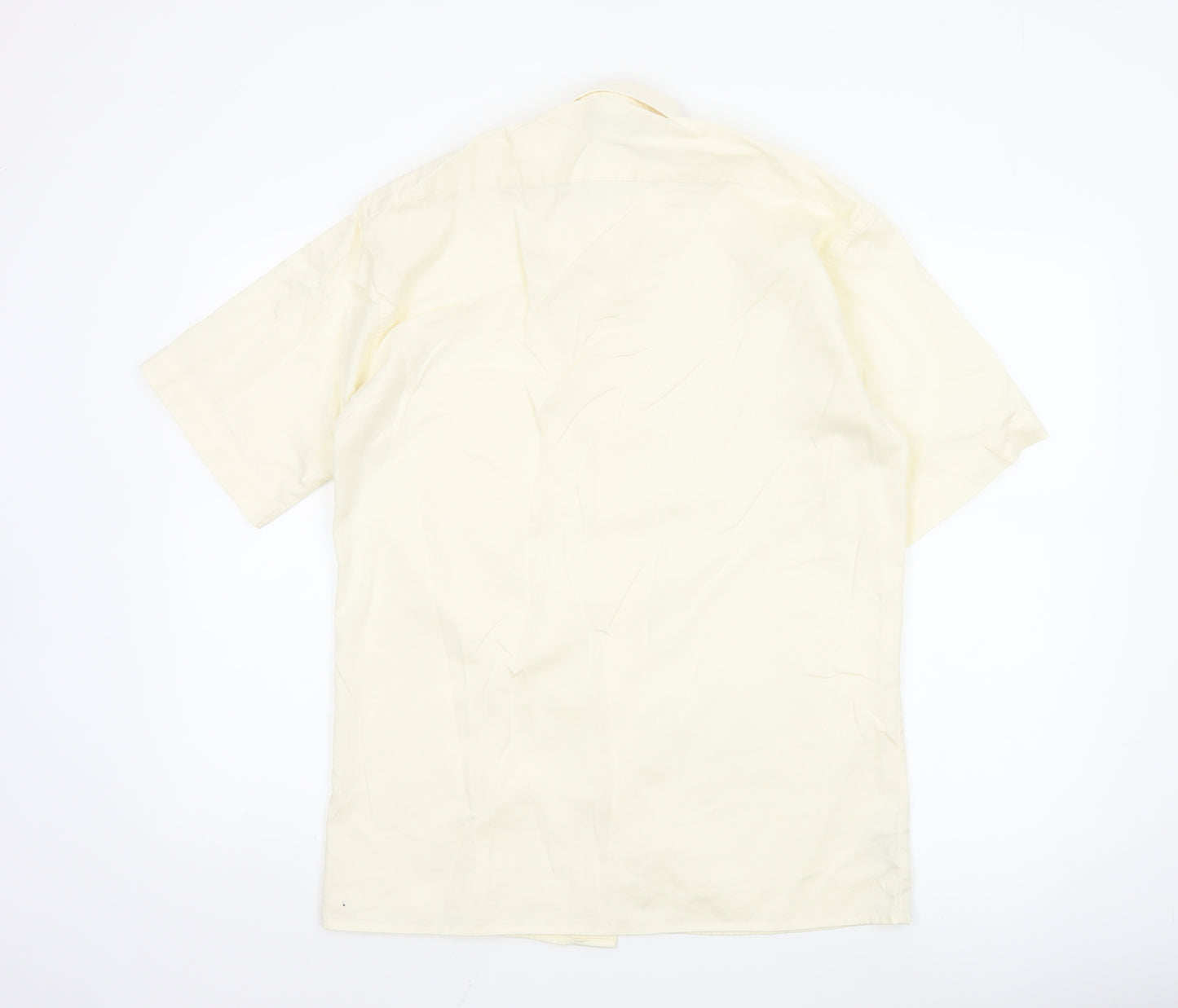 Marks and Spencer St Michael Men's Ivory Short Sleeve Button-Up Shirt Size 15