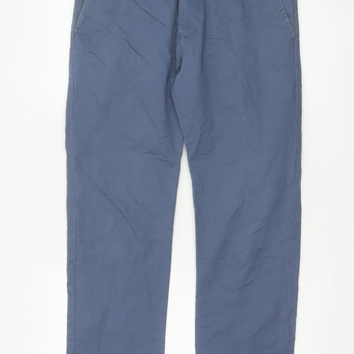 Marks and Spencer Men's Blue Chino Trousers 32W 31L Straight Fit