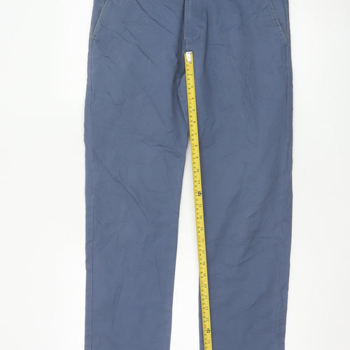 Marks and Spencer Men's Blue Chino Trousers 32W 31L Straight Fit