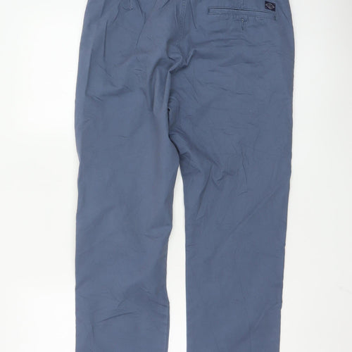 Marks and Spencer Men's Blue Chino Trousers 32W 31L Straight Fit