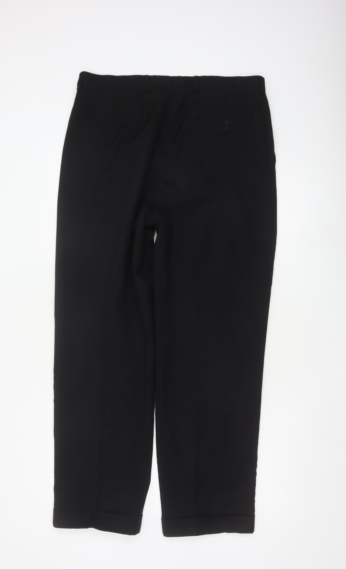Marks and Spencer Men's Black 34x31 Pleated Dress Pants