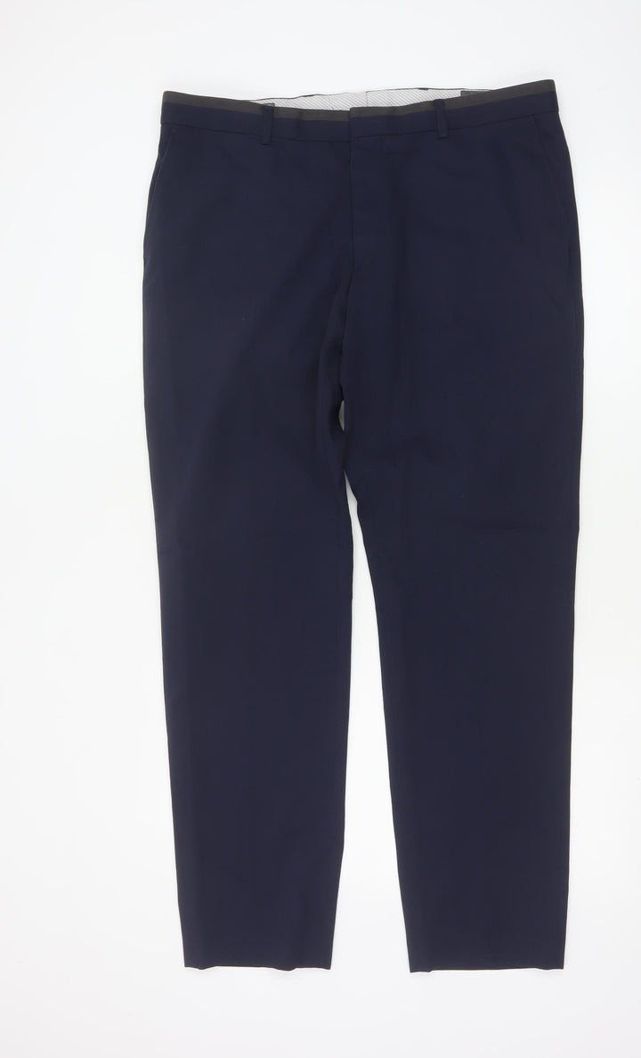 Peter Werth Men's Blue Slim Fit Dress Trousers Size 36L Formal