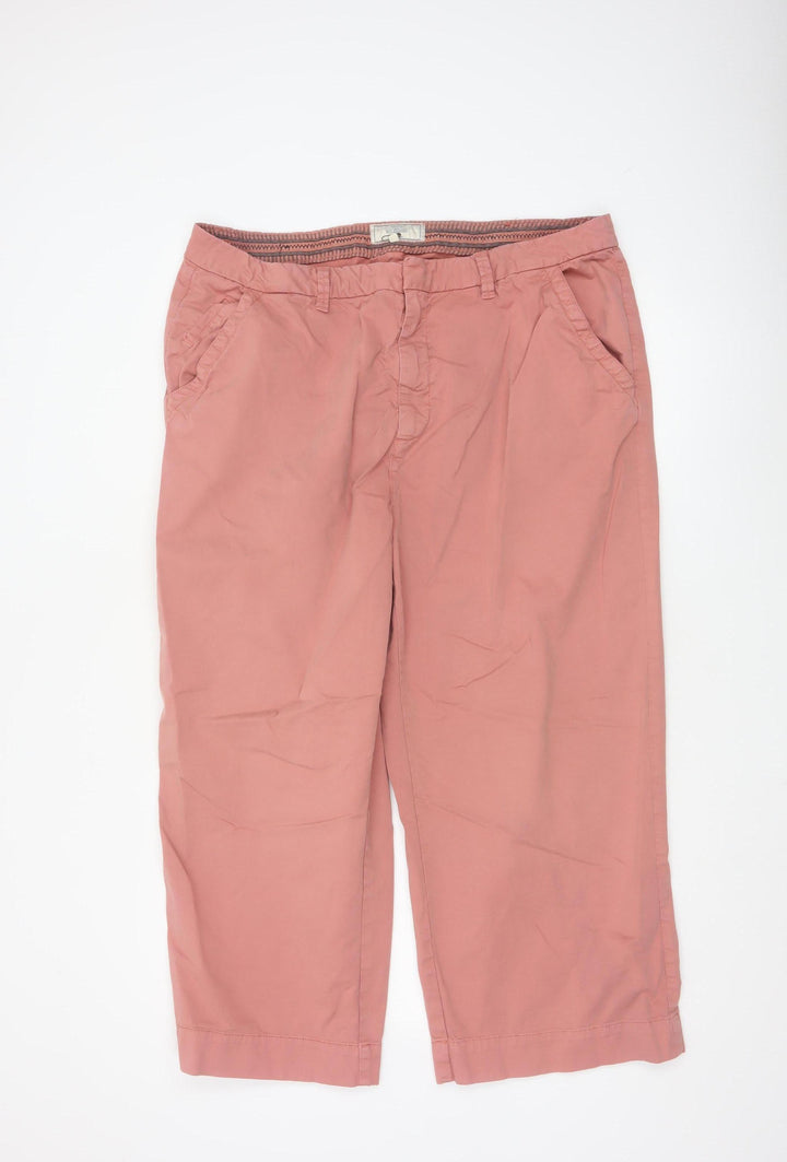 Fat Face Women’s Pink Cropped Cotton Trousers UK 18