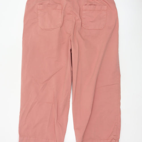 Fat Face Women’s Pink Cropped Cotton Trousers UK 18