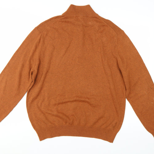 Jos. A. Bank Men's Brown M 1/2 Zip High Neck Cotton Jumper