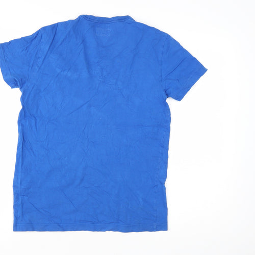 Armani Jeans Men's Blue Slim Fit Graphic Logo T-Shirt Size S