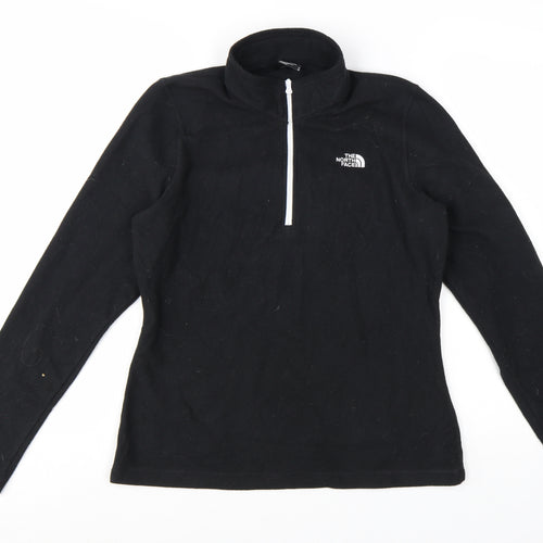 The North Face Women Black Fleece 1/4 Zip Pullover Sweatshirt M