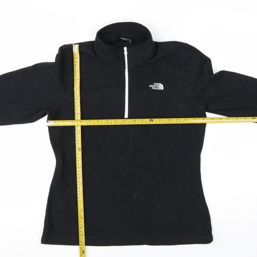 The North Face Women Black Fleece 1/4 Zip Pullover Sweatshirt M