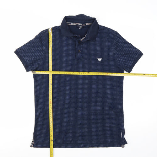 Armani Jeans Men's Blue Cotton Short Sleeve Polo Shirt M