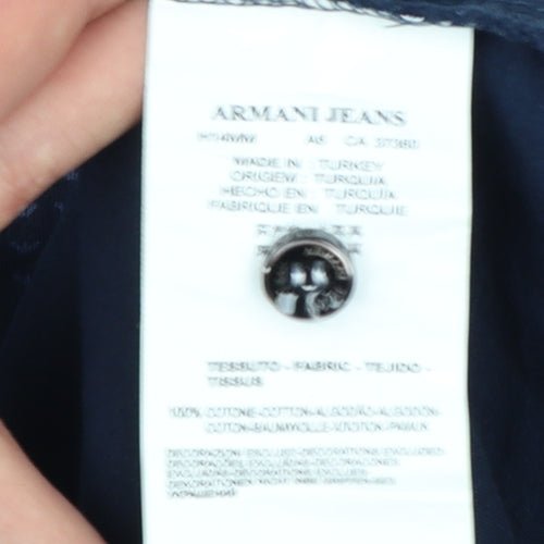 Armani Jeans Men's Blue Cotton Short Sleeve Polo Shirt M