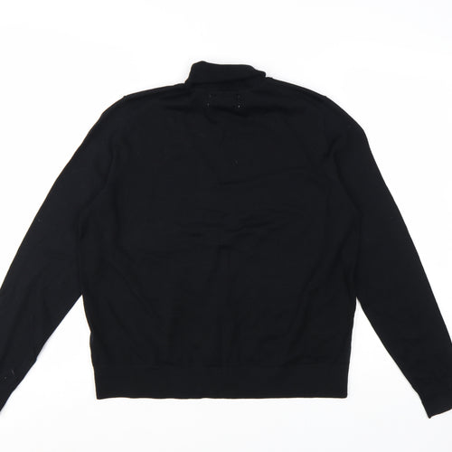 Marks and Spencer Women’s Black Merino Wool Roll Neck Jumper Size 14