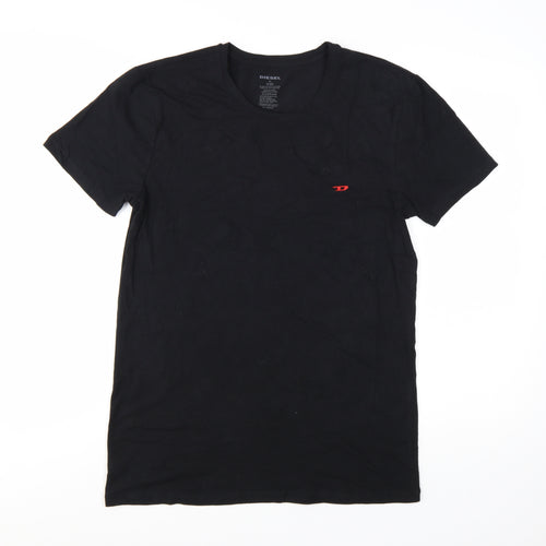 Diesel Men's Black Crew Neck Short Sleeve Cotton Blend T-Shirt Size L