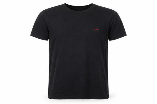 Diesel Men's Black Crew Neck Short Sleeve Cotton Blend T-Shirt Size L