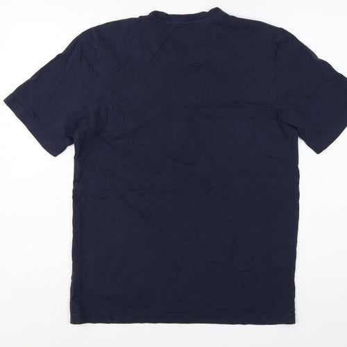 adidas Men's Blue Medium Logo Graphic Sports Cotton T-Shirt