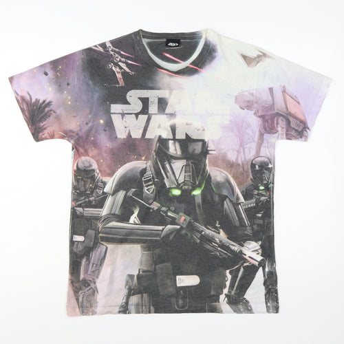 Star Wars Men's Black Multicoloured Graphic Print T-Shirt M