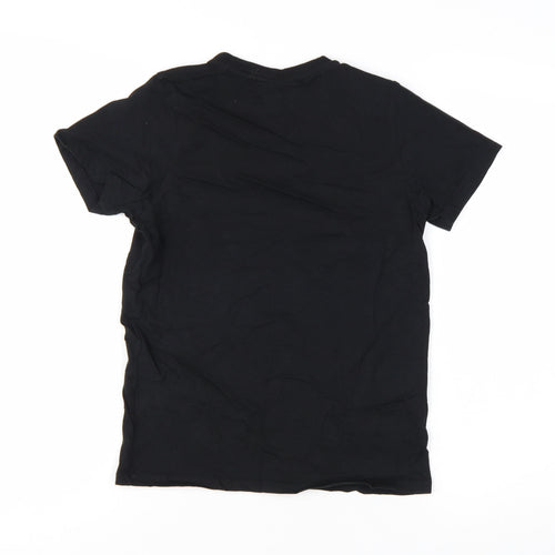 Slazenger Boys Black 13 Years Short Sleeve Cotton Crew Neck T-Shirt