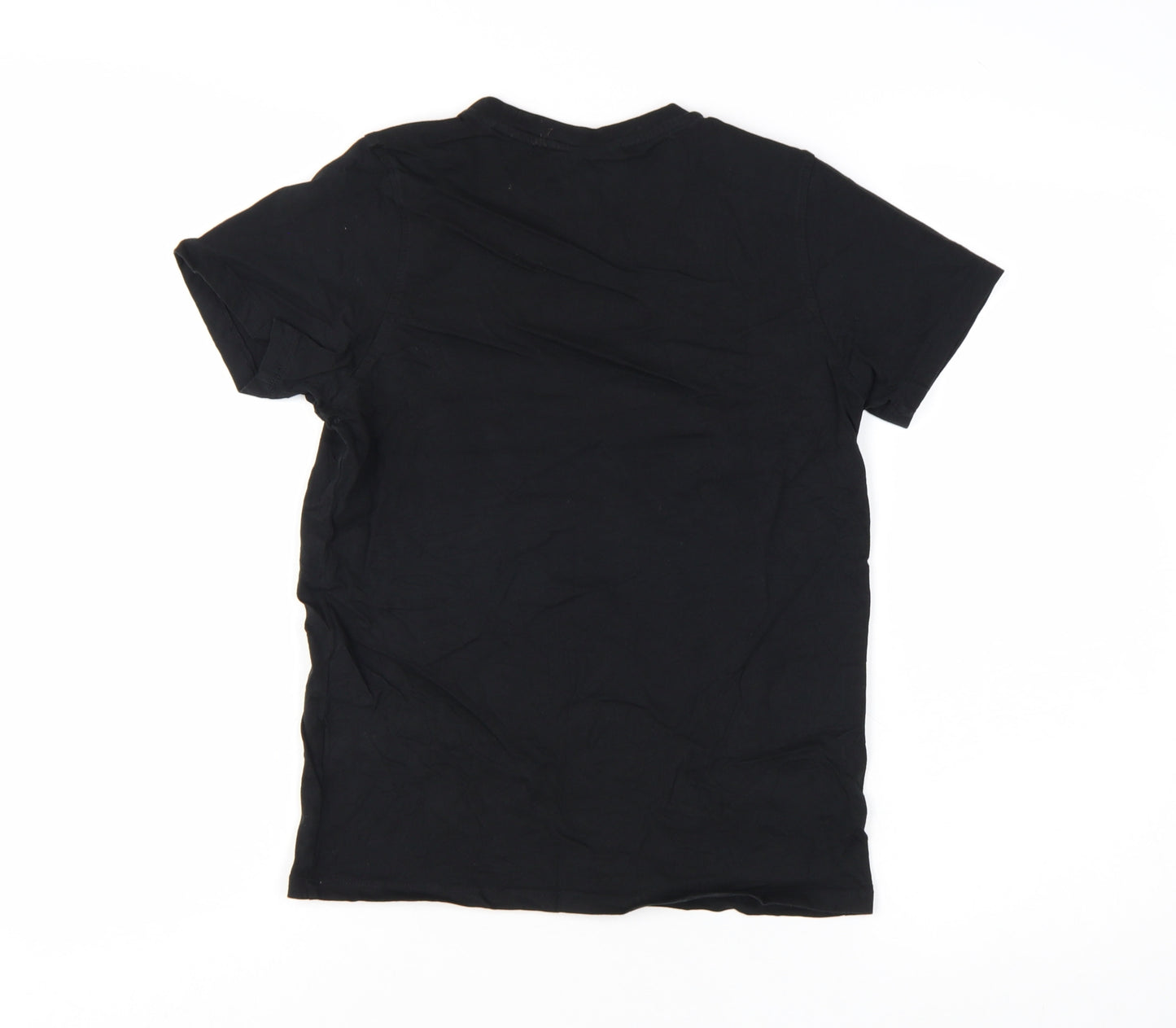Slazenger Boys Black 13 Years Short Sleeve Cotton Crew Neck T-Shirt