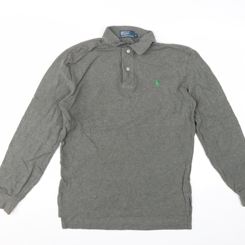 Polo Ralph Lauren Men's Grey Long Sleeve Cotton Polo Shirt Size S