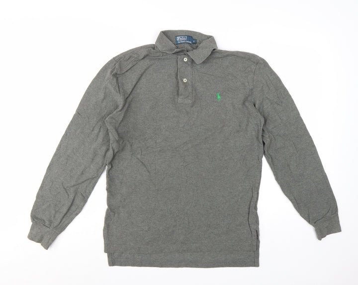 Polo Ralph Lauren Men's Grey Long Sleeve Cotton Polo Shirt Size S