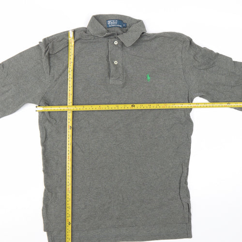 Polo Ralph Lauren Men's Grey Long Sleeve Cotton Polo Shirt Size S