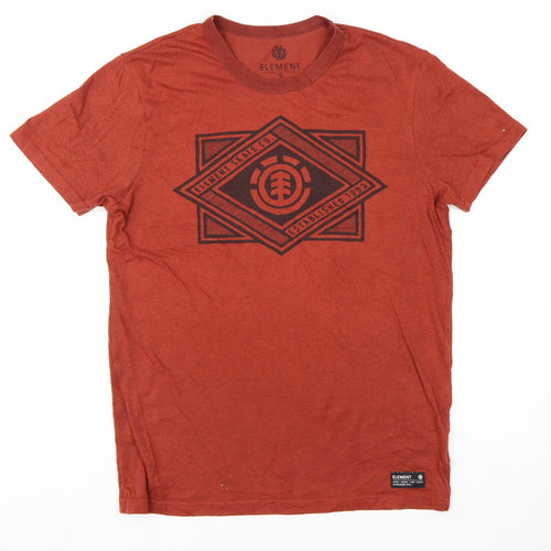 Element Men's Red Graphic Print Crew Neck Cotton Blend T-Shirt Size S