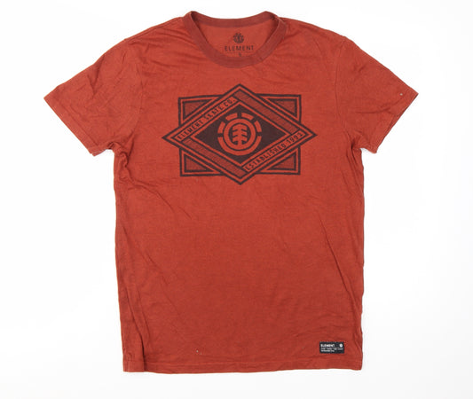 Element Men's Red Graphic Print Crew Neck Cotton Blend T-Shirt Size S