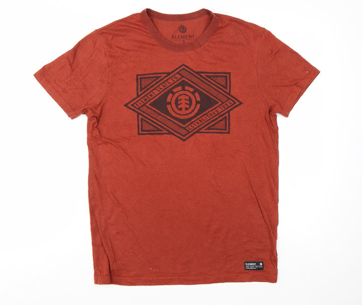 Element Men's Red Graphic Print Crew Neck Cotton Blend T-Shirt Size S