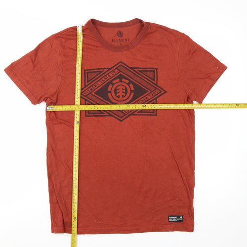 Element Men's Red Graphic Print Crew Neck Cotton Blend T-Shirt Size S