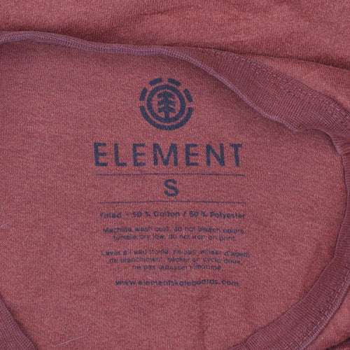 Element Men's Red Graphic Print Crew Neck Cotton Blend T-Shirt Size S